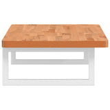 Basin Shelf Wall Mounted Steel and Solid Wood Beech 3302364