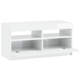 LED TV Cabinet High Gloss White Engineered Wood 897879