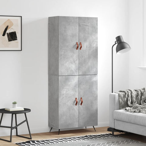 Highboard Concrete Grey 69.5x34x180 cm Engineered Wood 3195655