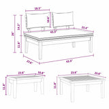 Garden Sofa Set 3 pcs Brown and Grey 3356869
