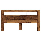 LED Headboard Old Wood 200x18,5x103,5 cm Engineered Wood 857692