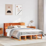 Bookcase Bed without Mattress Wax Brown 140x200 cm Solid Wood 3323877