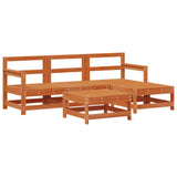 Garden Lounge Set 5 pcs Wax Brown Solid Pine Wood 3418087
