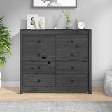 Side Cabinet Grey 100x40x90 cm Solid Wood Pine 821771