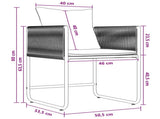Garden Dining Set 5 pcs Black and Anthracite 140 x 80 x 73 cm 3448908
