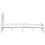 Bed Frame White Solid pine wood 140x200 cm Classic/Traditional 3100590