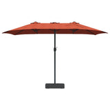 Garden Parasol Terracotta 385 x 209 x 244 cm Polyester 42003288