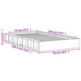 Bed Frame without Mattress Wax Brown 75x190 cm Small Single Solid Wood Pine 844432