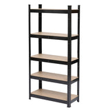 ZNTS Heavy Duty Black Metal Garage Shelving Unit Shed Storage Shelves Boltless Shelf Rack 08700525