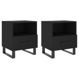 Bedside Cabinets 2 pcs Black 40x35x47.5 cm Engineered Wood 827487