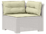 4-Seater Garden Sofa with Cushions Rattan Look PP White 3443986