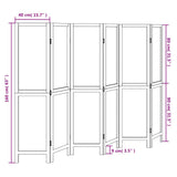 Room Divider 6 Panels Dark Brown Solid Wood Paulownia 358665