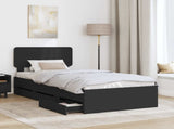 Bed Frame with Drawer Black 90 x 190 cm Engineered Wood 3412228