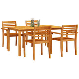 Garden Dining Set 5 pcs Brown Solid Acacia Wood 3375665