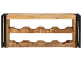 Wine Rack Brown 80 x 45 x 33 cm Solid Rough Mango Wood 4104757