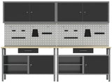 Work Bench Set 8 pcs Black and Grey 200 x 55 x 200 cm Steel 3321494