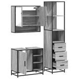 ZNTS 3 Piece Bathroom Furniture Set Grey Sonoma Engineered Wood 3301178