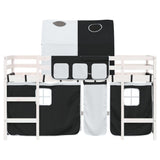 Kids' Loft Bed with Tunnel without Mattress White&Black 90x200cm 3206994
