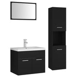 Bathroom Furniture Set Black Engineered Wood 3071406