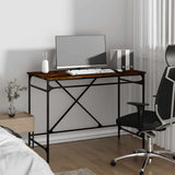 Desk Smoked Oak 100x50x75 cm Engineered Wood and Iron 826721