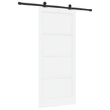 Sliding Door White and Black 93 x 211 cm Solid Pine Wood 3333349