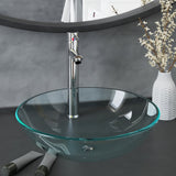 Bathroom Sink with Tap and Push Drain Clear Tempered Glass 3098443