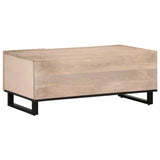 Coffee Table White 100x55x40 cm Solid Wood Mango 377499