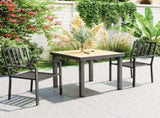 Set of Two Minimal Metal Garden Chairs - Black T3398P317591