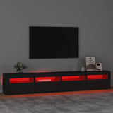 TV Cabinet with LED Lights Black 240x35x40 cm 3152763