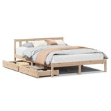 Bed Frame without Mattress 135x190 cm Double Solid Wood Pine 3301465