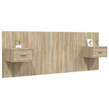 Bed Headboard with Cabinets Sonoma Oak Engineered Wood 3115678