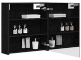 Bathroom Mirror Cabinet with Shelf Black Oak 50 x 14.5 x 70 cm 889040