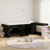 Kids'High Bed Frame with Desk Black Oak 80 x 200 cm 3423439