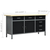 Workbench with Four Wall Panels and Two Cabinets 3053435
