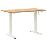 Desk with Storage White and Natural 120 x 60 cm Solid Oak Wood 3426545