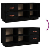 Shoe Bench Black 100x34x45 cm Solid Wood Pine 820181