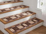 Stair Mats 15 pcs 76 x 20 cm Brown Polyester Rectangular 42054623