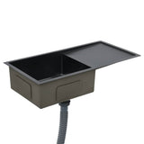 Handmade Kitchen Sink Black Stainless Steel 145086