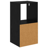 Bedside Table 2 pcs Black Oak 35 x 32 x 68.5 cm Engineered Wood 8000631