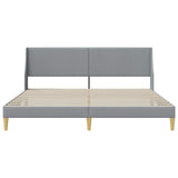 Bed Frame with Headboard Light Grey 180 x 200 cm Fabric 42027378