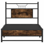 Bed Frame without Mattress Smoked Oak 75x190 cm Small Single Engineered Wood 4106898