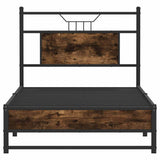 Bed Frame without Mattress Smoked Oak 75x190 cm Small Single Engineered Wood 4106898