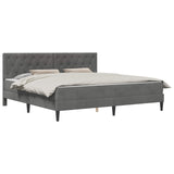 Bed Frame with Mattress Dark Grey 180 x 200 cm Velvet 3415260