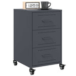 ZNTS Bedside Cabinet Anthracite 36x39x59 cm Steel 846730