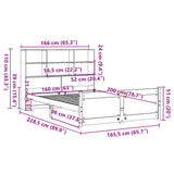 Bookcase Bed without Mattress White 160x200cm Solid Wood Pine 3322476