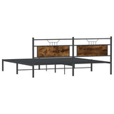 Bed Frame without Mattress Smoked Oak 200x200 cm Engineered Wood 4106750