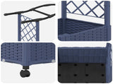 Raised Bed with Trellis and Roof Grey 125 x 40 x 144 cm PP 3423015