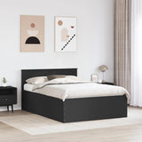 Bed Frame with Headboard Black 140 x 200 cm Engineered Wood 3408579