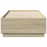 Bed Frame with LED without Mattress Sonoma Oak 100x200 cm 3209627