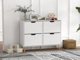 Shoe Storage Cabinet, 4 Flip Drawers, Shoe Organizer for 16 Pairs of Shoes, White T3398P341272